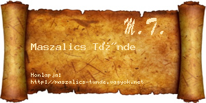 Maszalics Tünde névjegykártya